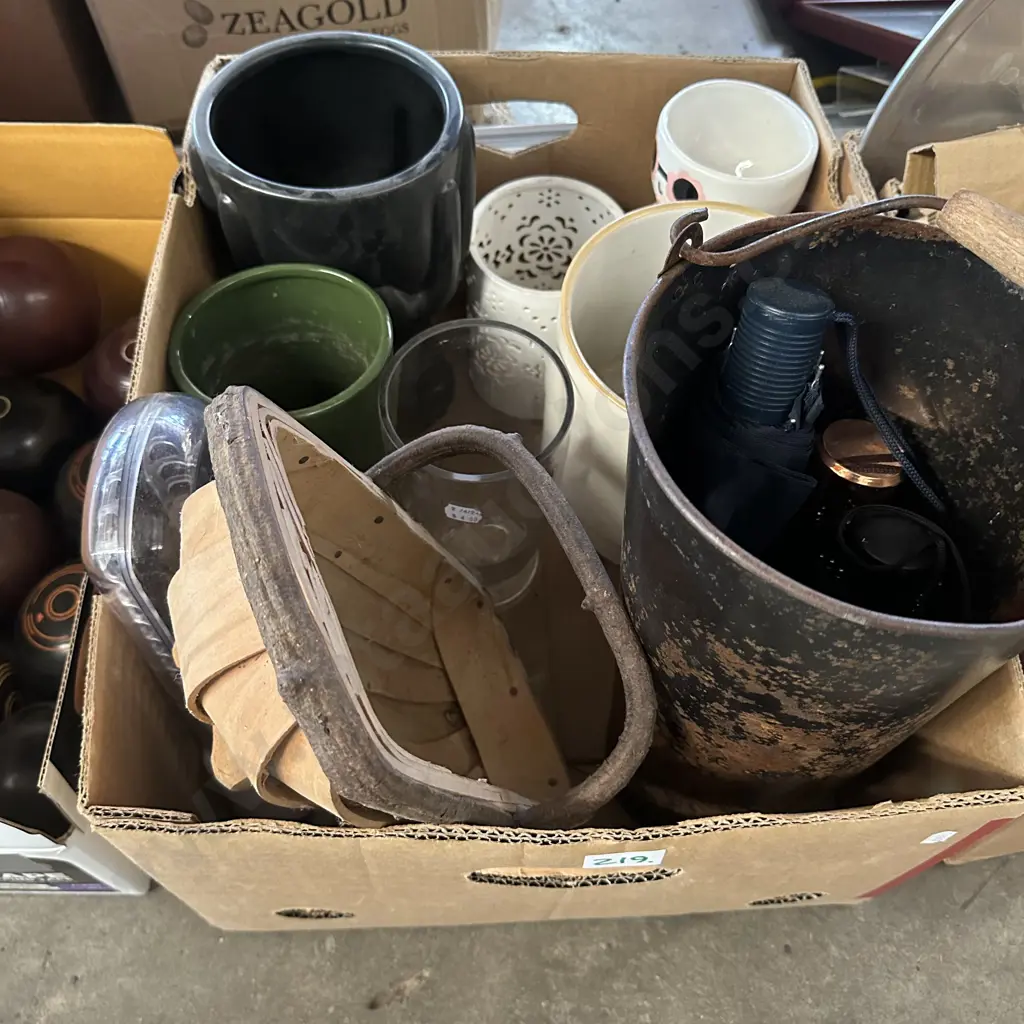 Metal bucket, umbrellas, vases and planters etc. Image 1++