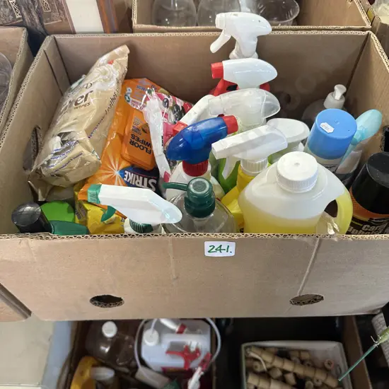 Box of cleaning products.