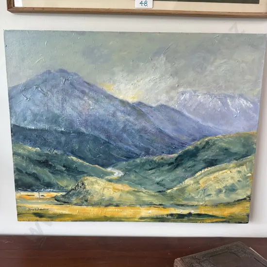 Joan E Johnston painting "mountain vista"