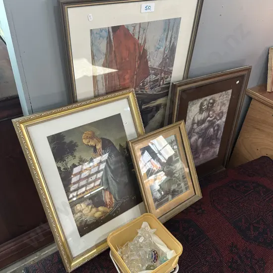 5 pictures plus crystal candle holders