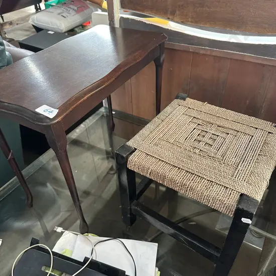 seagrass stool and side table