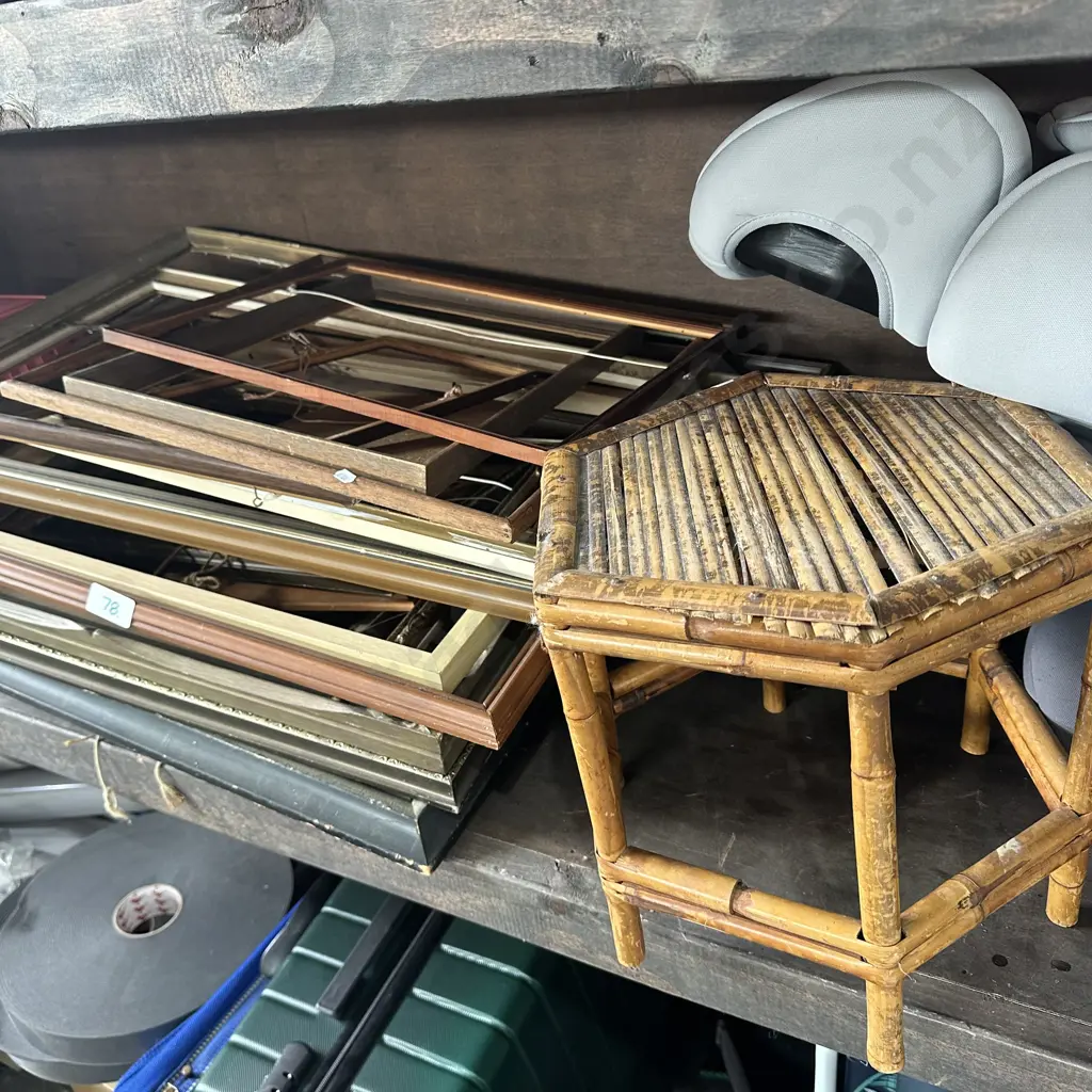 picture frames & bamboo side table Image 1++