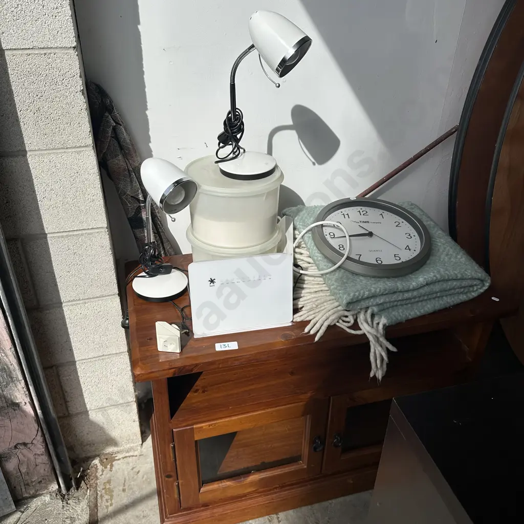 cabinet, clock, blanket, sugar and flour, pr lamps Image 1++