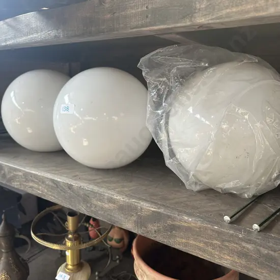 1 glass and 2 plastic shades