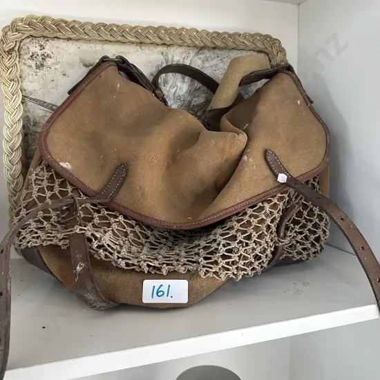 antique fishing bag plus tray