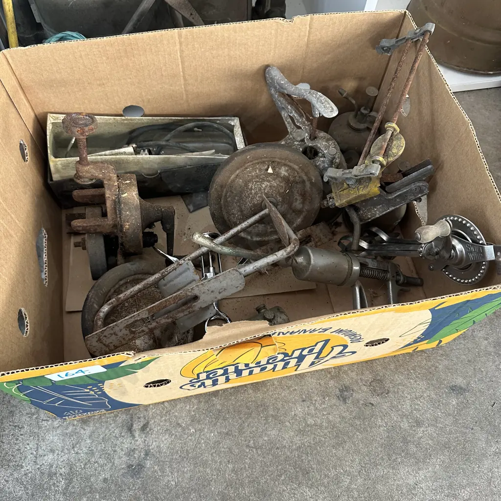 vinatge items inc egg beater, trike wheels etc Image 1++