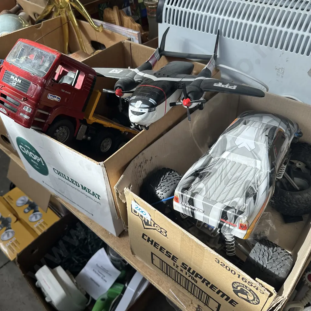 Two boxes toy trucks and plane etc. Image 1++