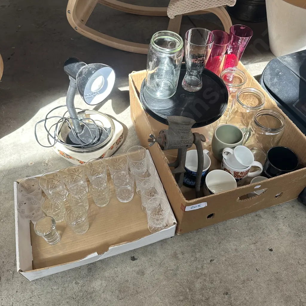Desk lamp, glasses, jars etc. Image 1++