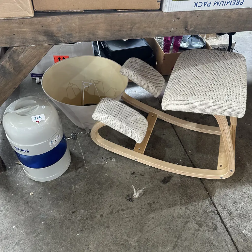 Water filter,  chair, lamp shade. Image 1++
