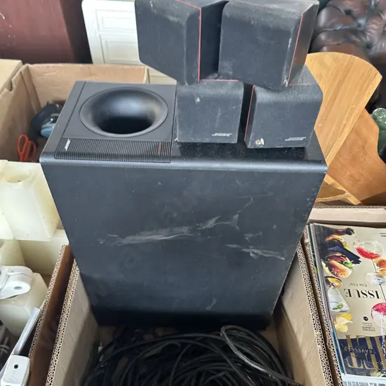 Bose speakers and cables.
