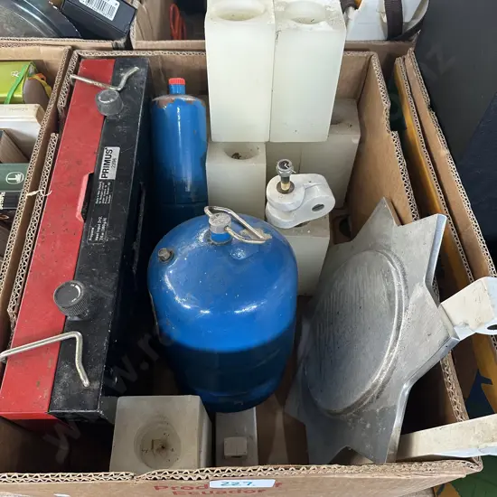 Primus, gas bottles and candles etc.