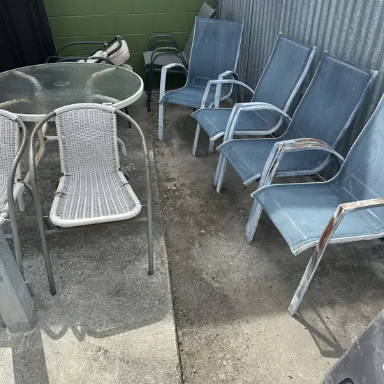 Outside table and four chairs plus two patio chairs - average.