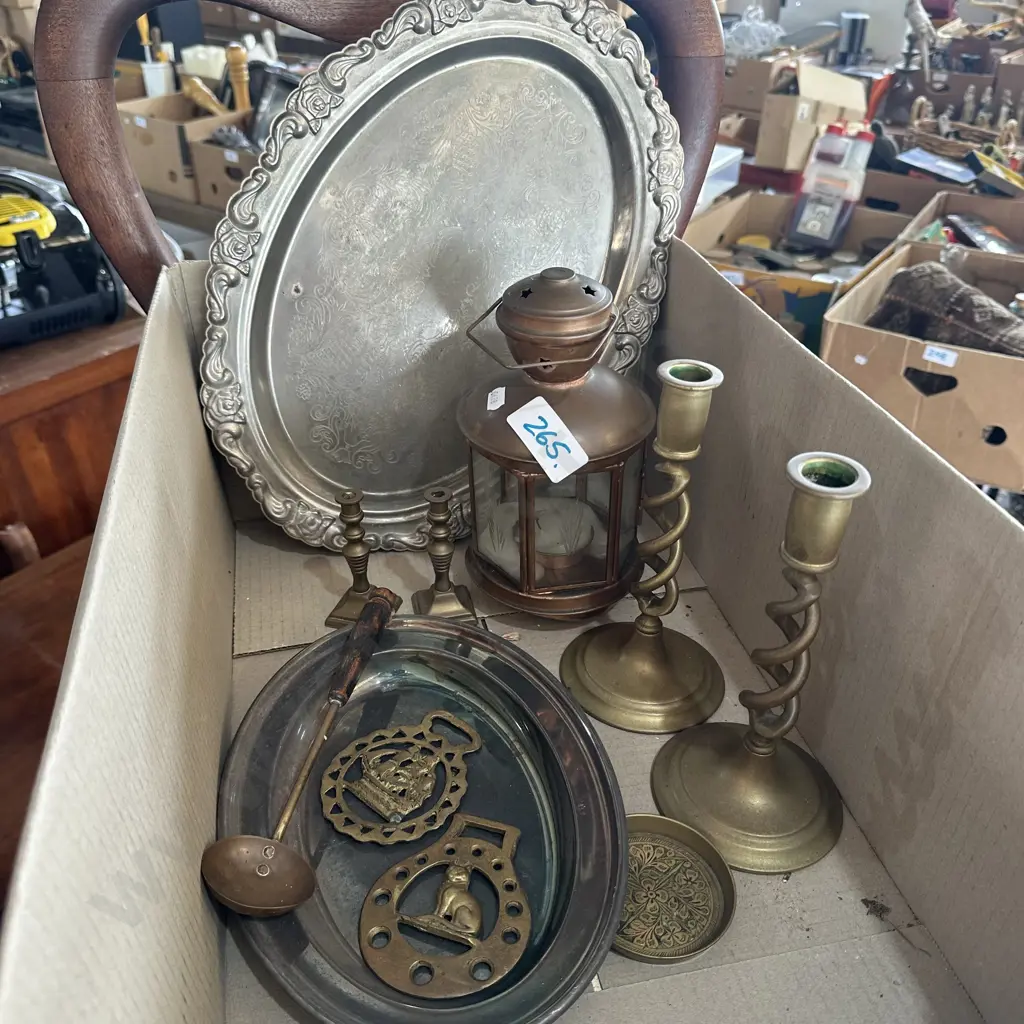 box of copper, brass and silverware Image 1++