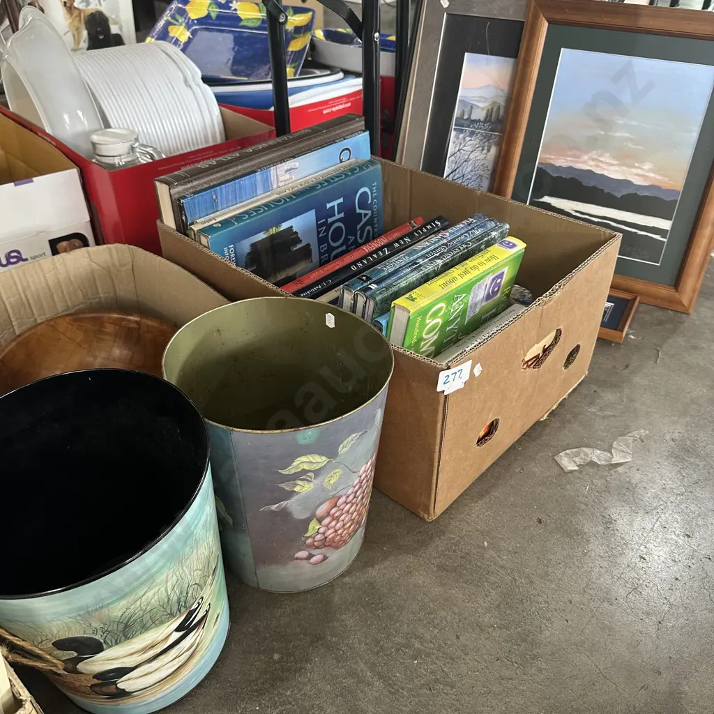 vintage bins, books, pictures Image 1++