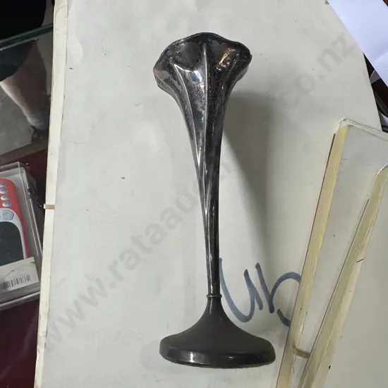 Sterling silver vase.