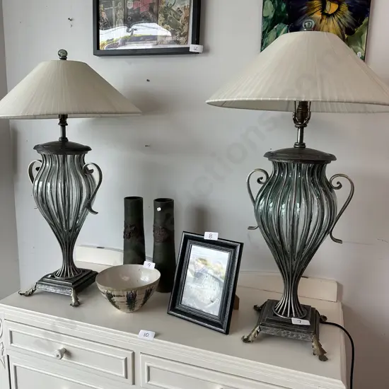 Pr of large table lamps 880mm