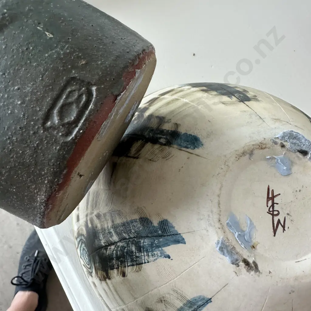 Pr of pottery vases and bowl - signed Image 1++