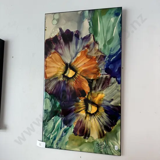 hand painted tile by Sallie Clough 590mmx330mm