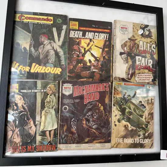 framed vintage booklets