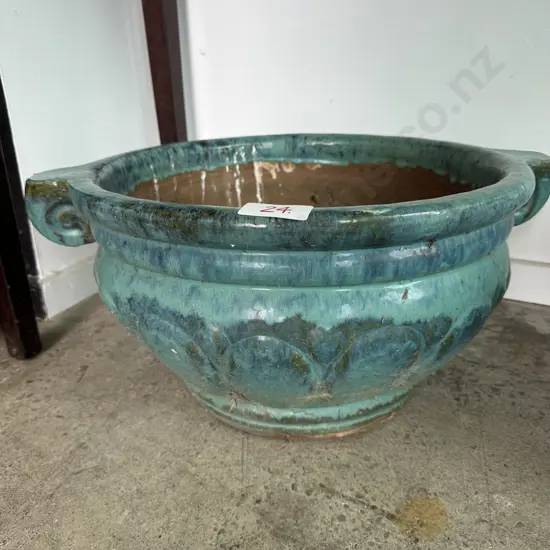 Turquoise terracotta planter