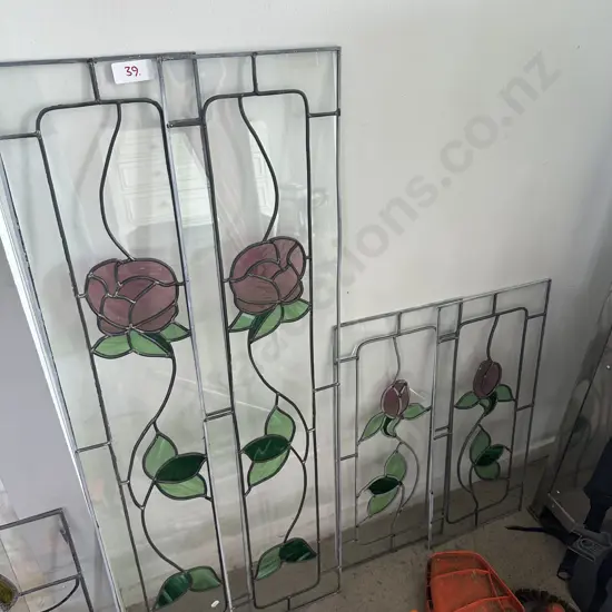 set of 4 lead-light panels