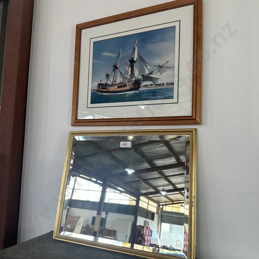 beveled mirror 600 x 450 plus boat photo Image 1++