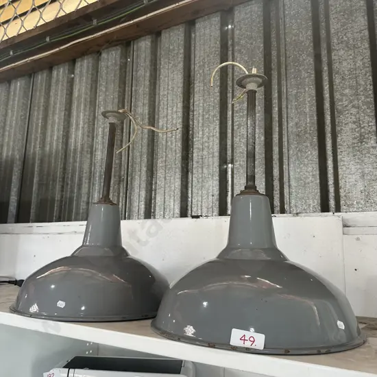 Pr of industrial light fittings