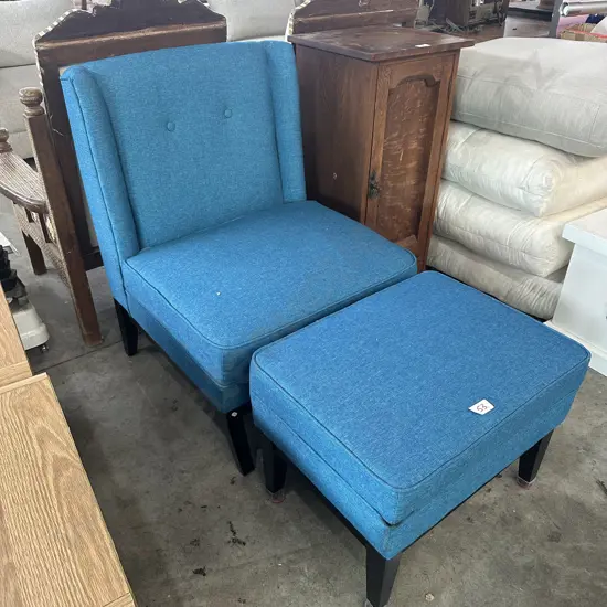 Chair and foot stool.