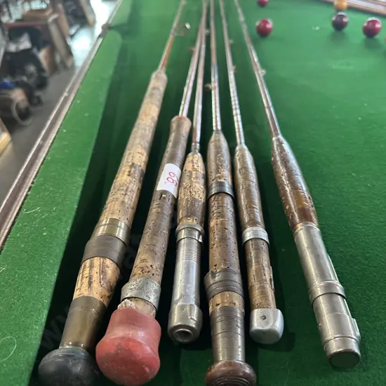 Six split cane fly fishing rods