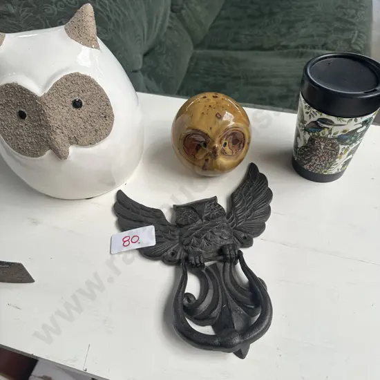 Owl collection including cast iron door knocker
