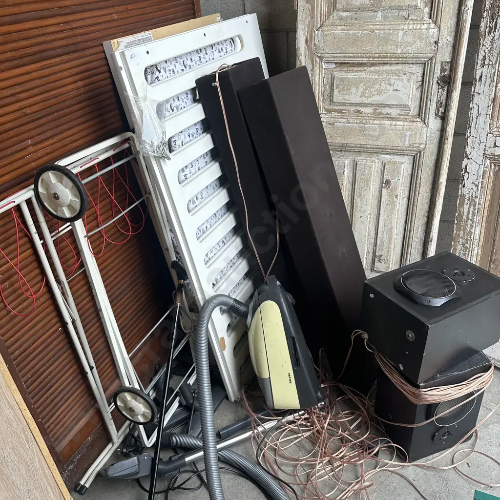 cot, vac, clothes horse, speakers etc Image 1++