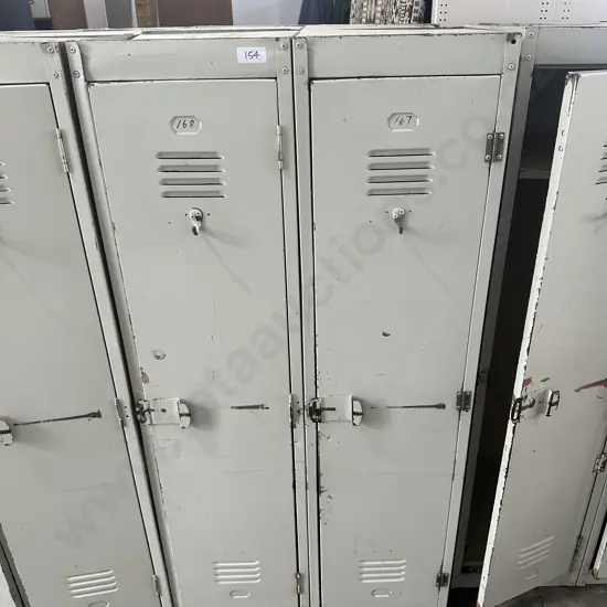 4 steel lockers double sided (1 end open)