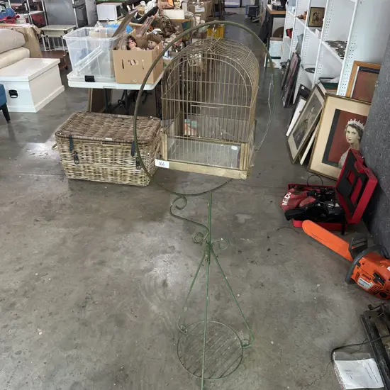 vintage birdcage and stand