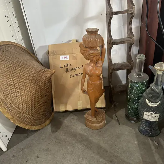 flatpack birdcage, carving etc