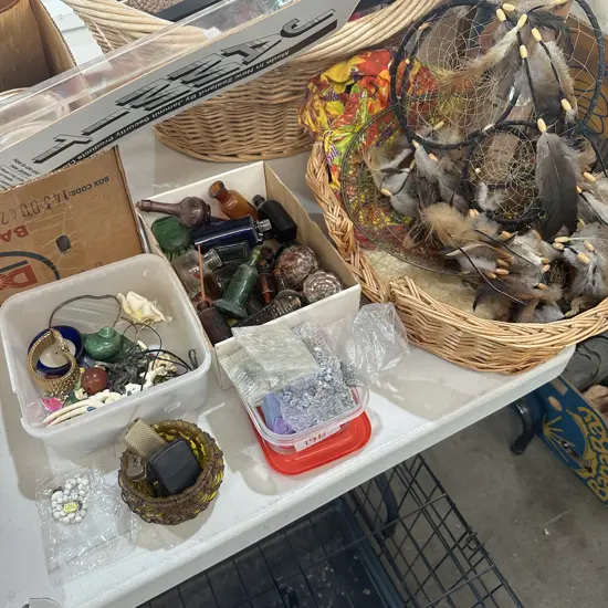 Pet basket, dream catchers, collectables etc.
