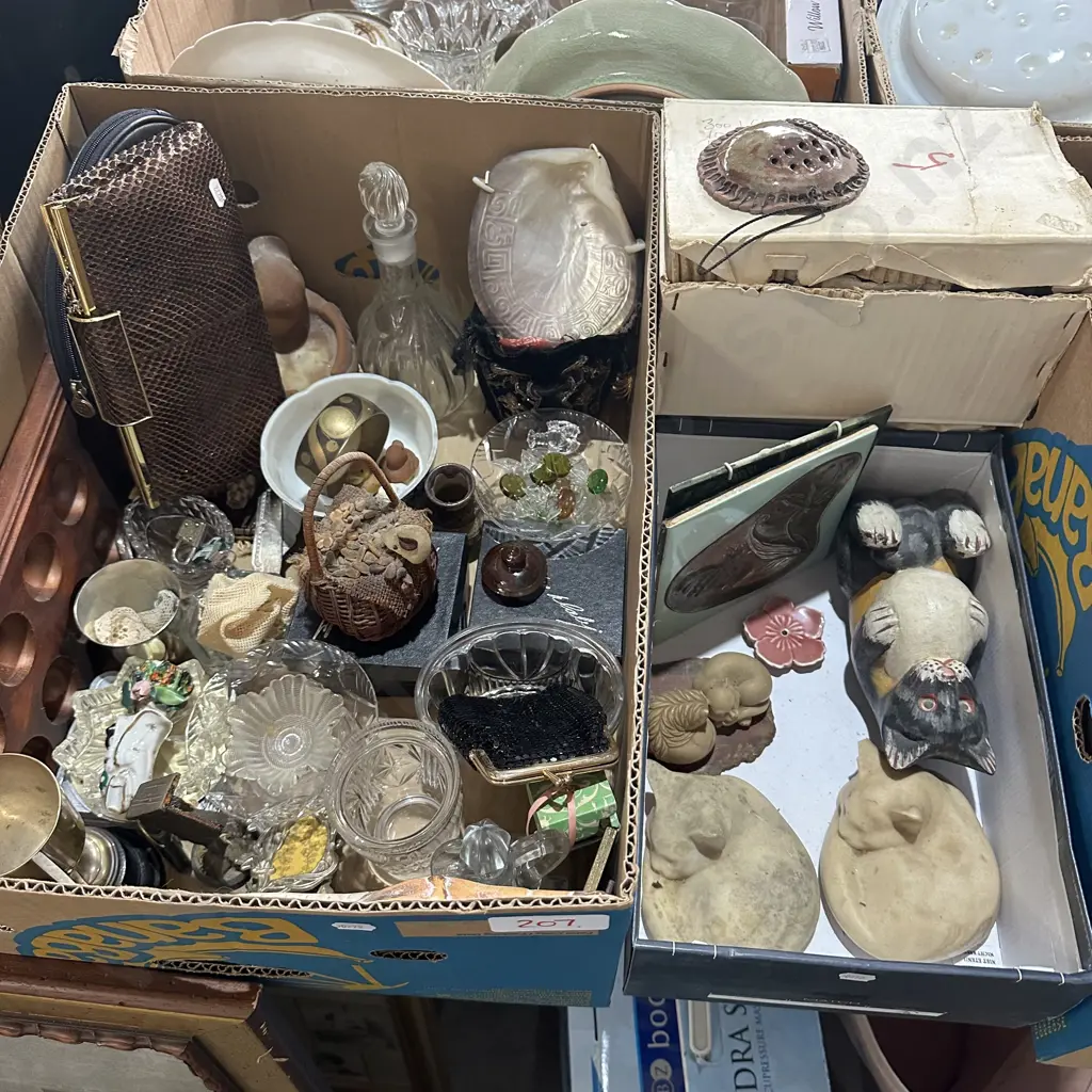 Two boxes of collectables plus glasses Image 1++