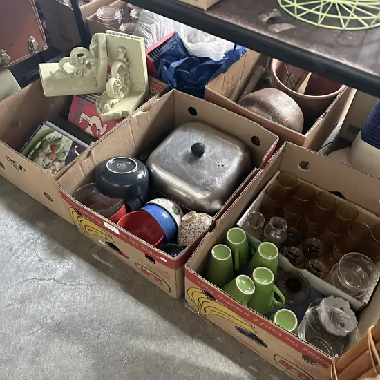 3 box lots asst inc book ends