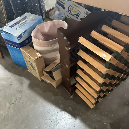 wine racks, foot spa etc