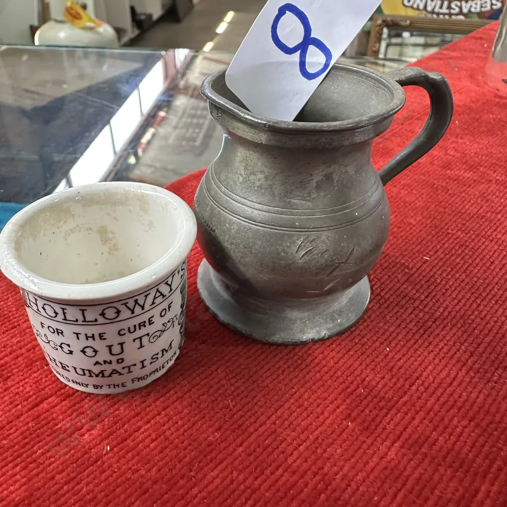ointment jar and Half Gill pewter mug Image 1++