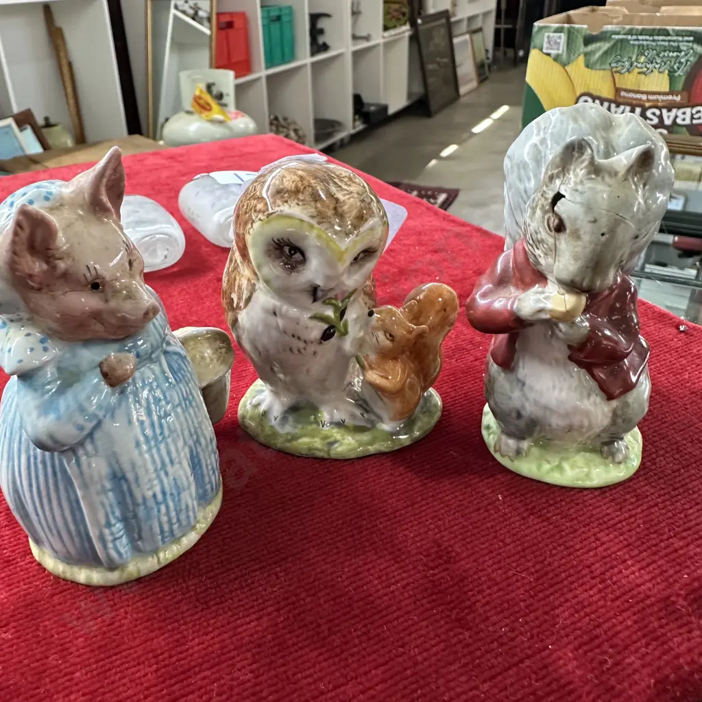 3 Beatrix Potter figures (Timmy has damage) Image 1++