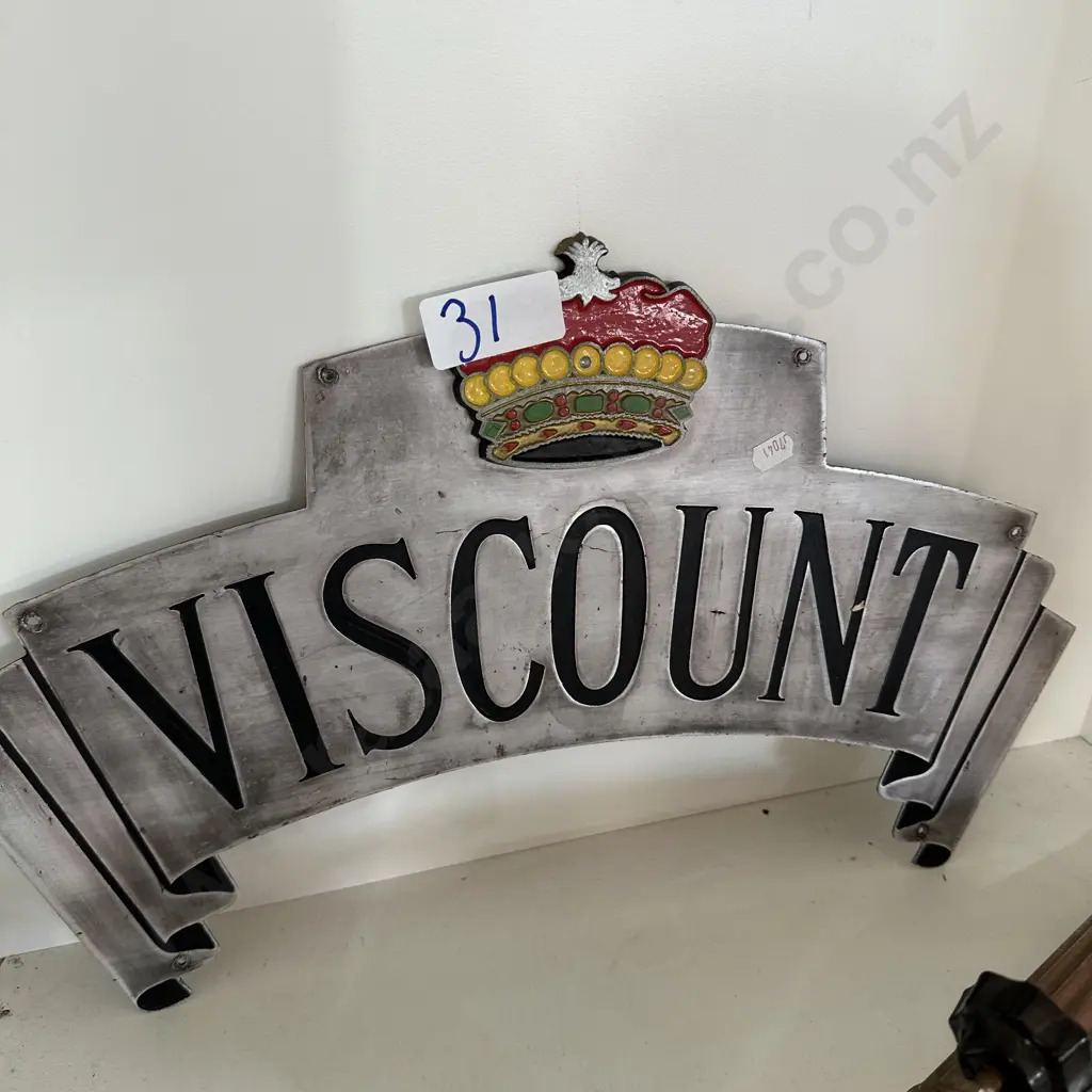 metal VISCOUNT sign 45cm Image 1++
