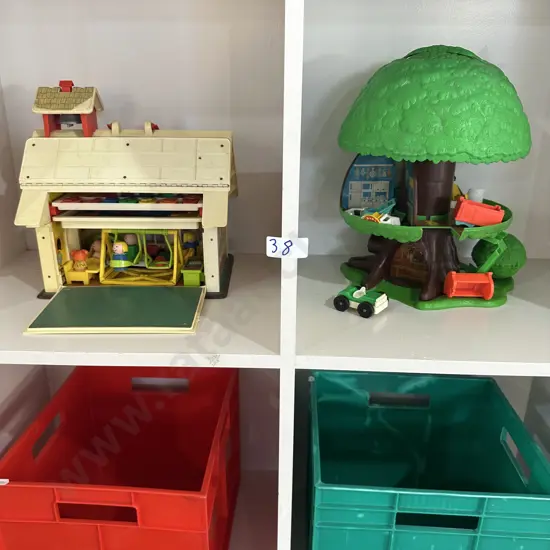 2 vintage toy sets plus the bins