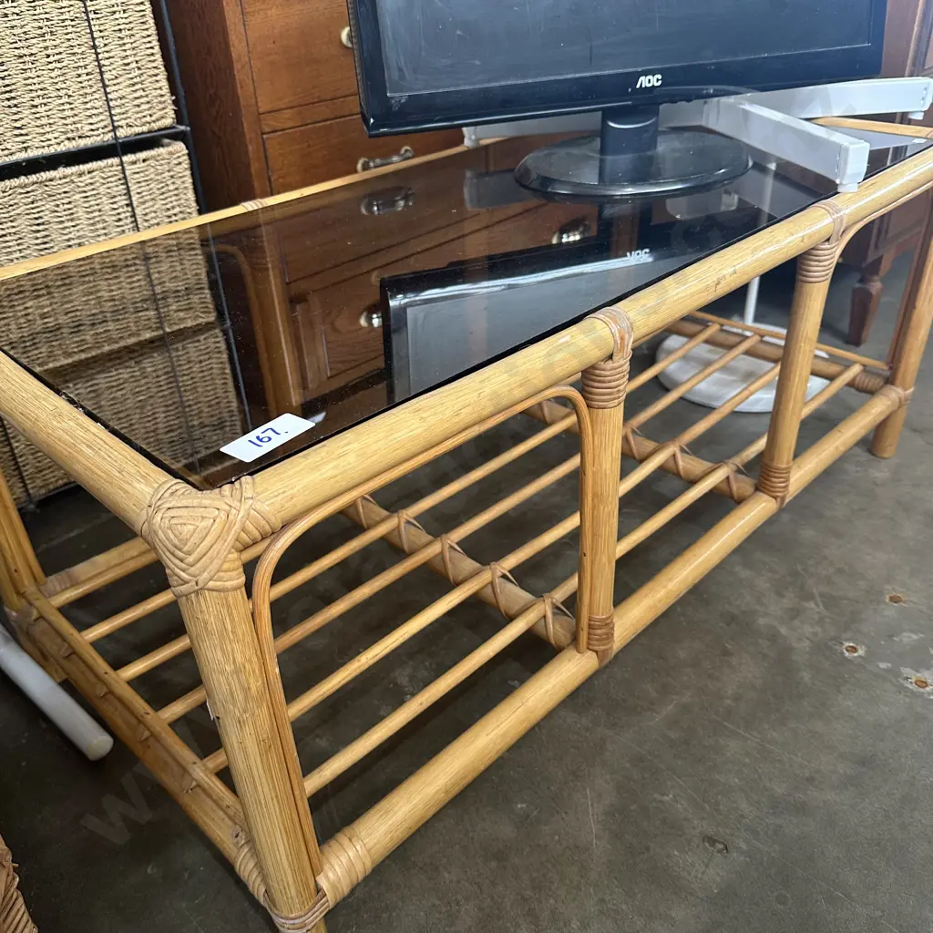 vintage cane coffee table Image 1++