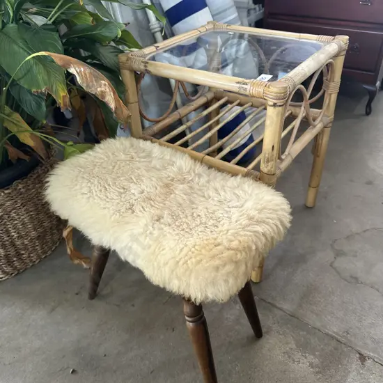 side table and woolen top stool