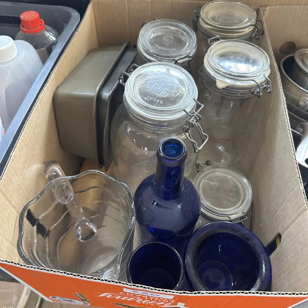 canisters, wooden rolling pin etc Image 1++