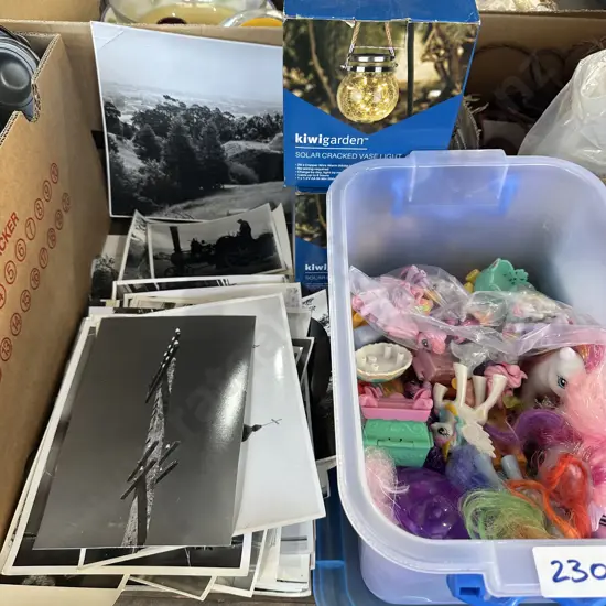 early NZ photos, solar lamps, toys