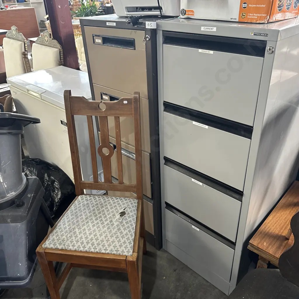 2 file cabinets and chair Image 1++
