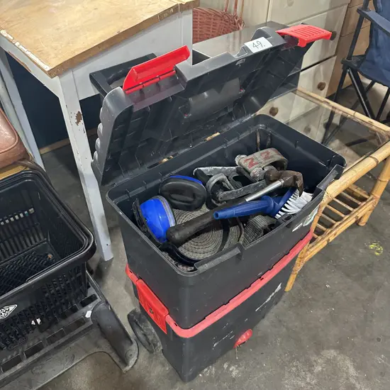 rolling tool box and contents-2 photos