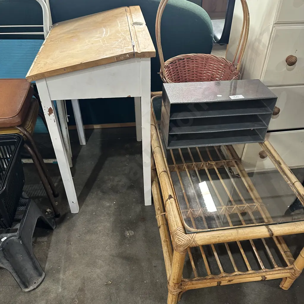 coffee table, steel file, basket and desk Image 1++