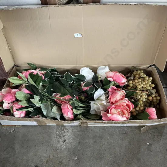 fake roses and grapes